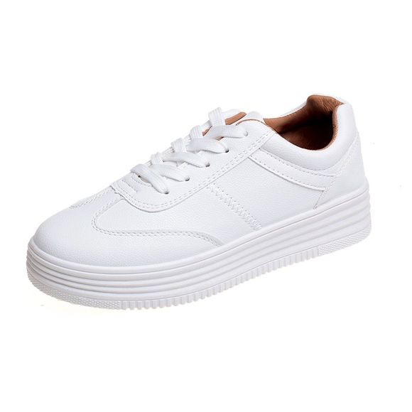 Dames avec des chaussures blanches occasionnels - Verge d'Or EU 38