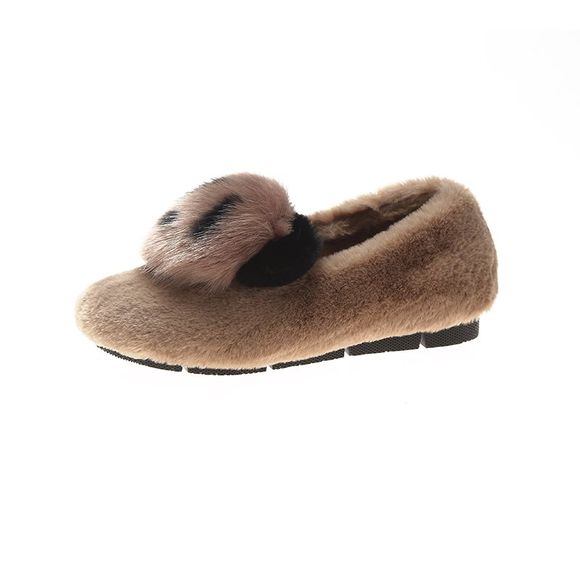 Warm Women Flats Platform Panda Chaussures Casual - Marron Camel EU 35