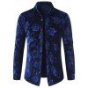 New Man Fashion Floral Full Sleeve Turn-Down Collar Casual Shirt - Cadetblue M