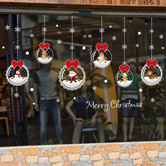 Sticker mural de Noël non-colle statique Merry Christmas - multicolor A 18 X 23 INCH
