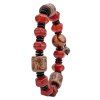 Bracelet en agate homme style ethnique avec perles rouges - Rouge 