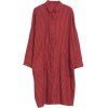 Robe confortable en coton à carreaux à la mode pour femme de grande taille - Rouge Lave M