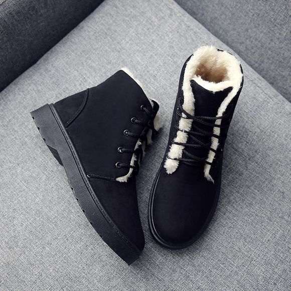 Nouvelles bottes de neige chaudes pour les hautes chaussures d'hiver - Noir EU 39