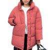 Manteau épais en coton écossais chaud pour femmes, hiver - Orange Rose L