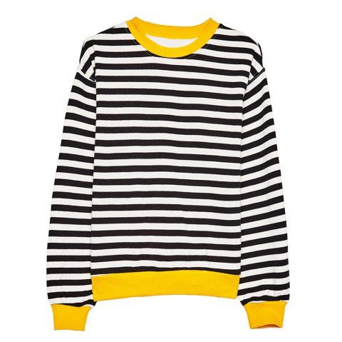 haoduoyi womens casual simple black and white striped wild t