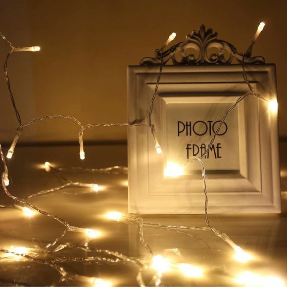 Guirlandes lumineuses à LED de 10m pour les décorations de Noël intérieures et extérieures - Blanc Chaud 