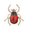 Mode créative mignonne broche insecte coléoptère - Rouge 1PC