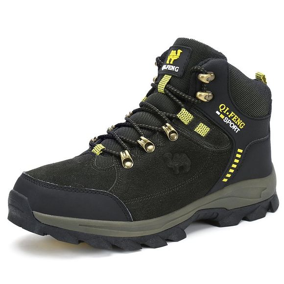 Chaussures de randonnée pour hommes en coton avec vêtements de sport antidérapants et bottes de neige - Vert Armée EU 40