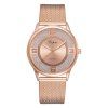 Mode dames brillant montre-bracelet de silicone montre à quartz - Or de Rose 