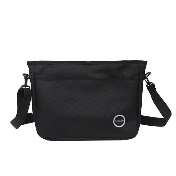 Sac à bandoulière en nylon de couleur unie à la mode Street Trend Crossbody Bag Leisure Travel - Noir REGULAR