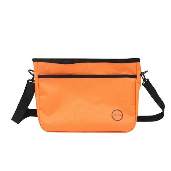 Sac à bandoulière en nylon de couleur unie à la mode Street Trend Crossbody Bag Leisure Travel - Orange REGULAR