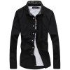 Chemise à manches longues pour hommes de la mode et des affaires - Noir 2XL