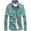 Chemise à manches longues pour hommes de la mode et des affaires - Vert XL