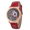 Nouvelle mode dame créative cadran de fleurs loisirs montre de ceinture de quartz - Rouge 