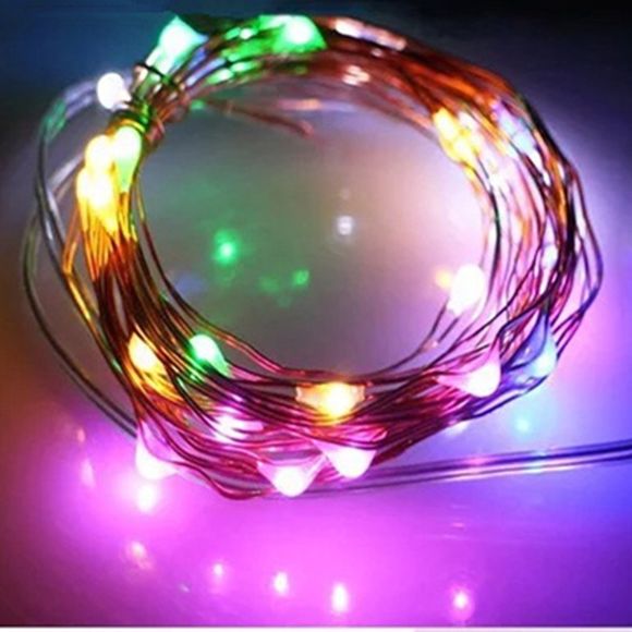 Le fil de cuivre allume des lumières de Noël pour la chambre à coucher de mariage colorée - multicolor A 