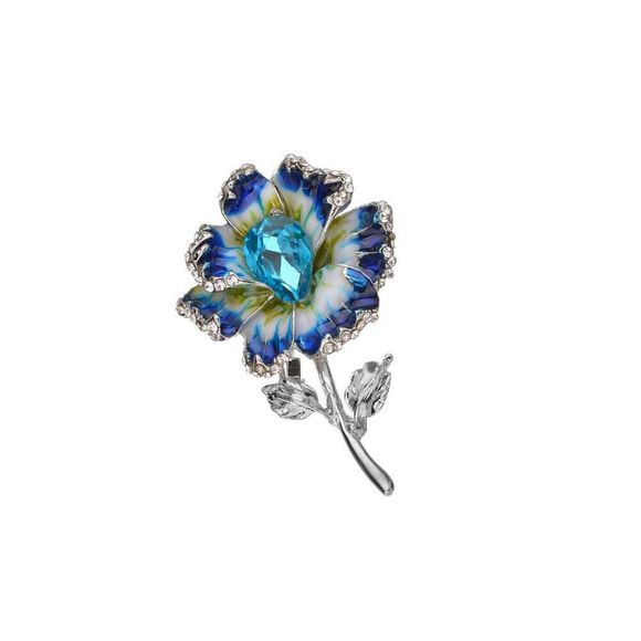Broche de fleur de diamant créatif de mode vintage - Bleu 1PC