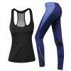 Ensemble de vêtements de sport pour femmes, de couleur unie - Bleu XL