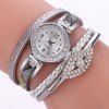 XR2741 - Petit bracelet à fleurs avec accessoires de diamant - Montre pour femme - Nuage Gris 