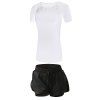 Ensemble de vêtements de fitness pour femmes, 2 pièces, creux sur un t-shirt respirant, short de course S - Blanc Lait M