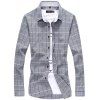 Chemise à manches longues à la mode pour homme - Gris 4XL