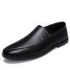 Chaussures de loisirs en cuir à bout plat pour homme - Noir EU 43