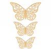Papillon Autocollant Mural Style C Or Argent - Or 3PCS