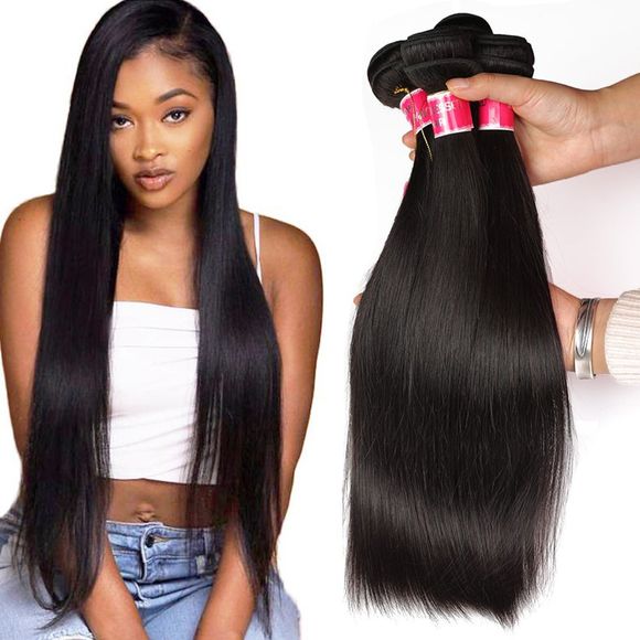 Longjia Hair 1B Cheveux Naturels Vierges Indiennes Couleur Naturelle Ondulée 3Bundles - Noir Naturel 三件套12英寸
