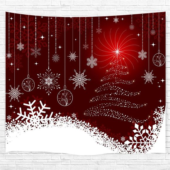 Ligne de neige de Noël imprimant la tapisserie accrochante à la maison de maison pour la décoration - multicolor W230CMXL180CM