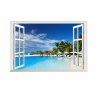 Stickers muraux stéréo Windows 3D Stickers muraux paysage de bord de mer bleu ciel - multicolor A 20 X 28 INCH
