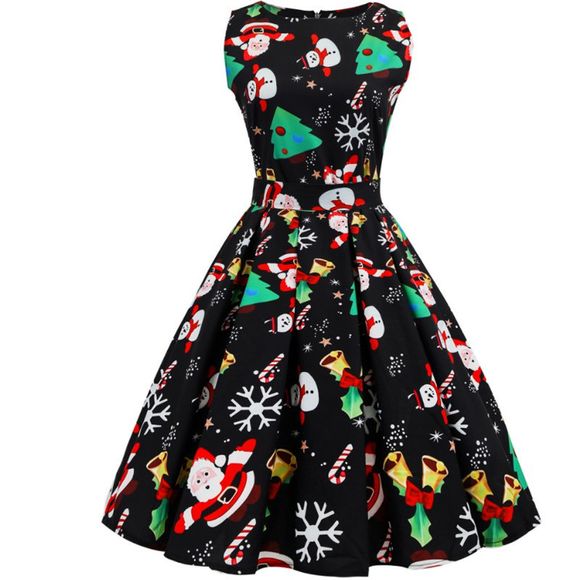 Une robe sans manches pour Noël - Noir 2XL