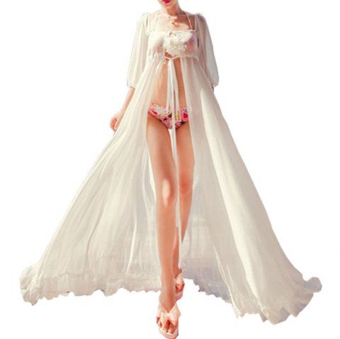 2019 Summer Beach Sexy Chiffon Long Dress In White M Dresslily Com