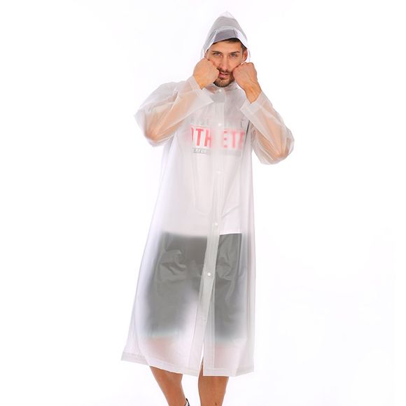Poncho imperméable long et épais en PVC pour adultes avec capuchons transparents pour l'extérieur - Transparent L