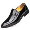 Chaussures habillées pour hommes soulignées jeunes chaussures en cuir verni simples Chaussures en cuir - Noir EU 41