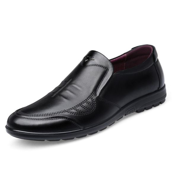 Chaussures de ville en cuir décontractées pour hommes, respirant, automne, noir - Noir EU 36
