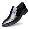 British Men Suits Chaussures en cuir pointu chaussures de mariage talon caché - Noir EU 39