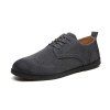 Chaussures de loisirs respirantes pour hommes en cuir contractées - Gris EU 39