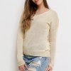 2018 automne pull en tricot d'hiver pull femmes sexy gris col en v - Blanc Chaud S