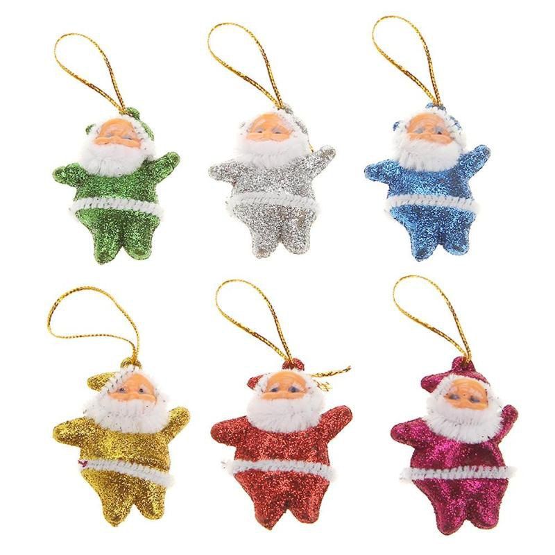 

6PCS Colorful Merry Chrismas Tree Decorations Santa Claus Pendant Christmas, Multi