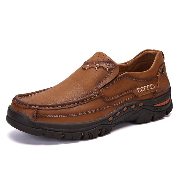 Chaussures de randonnée en plein air confortables pour hommes, confortables et résistants à l'usure en cuir - Kaki EU 38