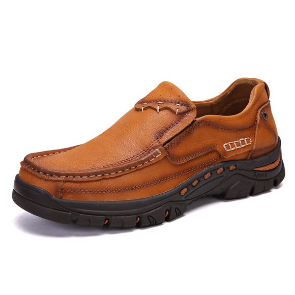 Chaussures de randonnée en plein air confortables pour hommes, confortables et résistants à l'usure en cuir - Brun EU 40