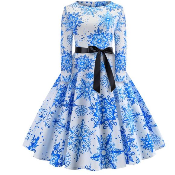 Une robe bleue de flocon de neige pour Noël - Bleu Océan M