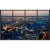 Sticker mural décoré pour la maison Faux autocollant de fenêtre avec fenêtre, vue sur la ville de Londres - multicolor 40X90CM 4PCS