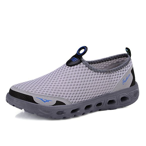 Chaussures de jogging sport décontractées respirantes pour hommes, grande taille, légères et respirantes - Gris Clair EU 45