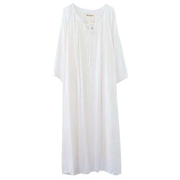 Robes Longues de Taille Littéraire et Artistique pour Femmes - Blanc L