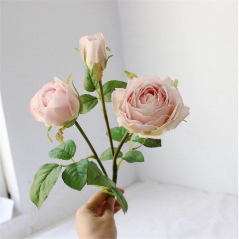 3 Têtes De Fleurs Artificielles Roses Bouquet De Mariée Maison Décorations De Noce