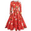 Une robe rouge avec de jolies fleurs - Rouge 2XL