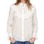 HAODUOYI Women'S Decorative Stand Collar Micro Perspective Girl Shirt White - WHITE XL