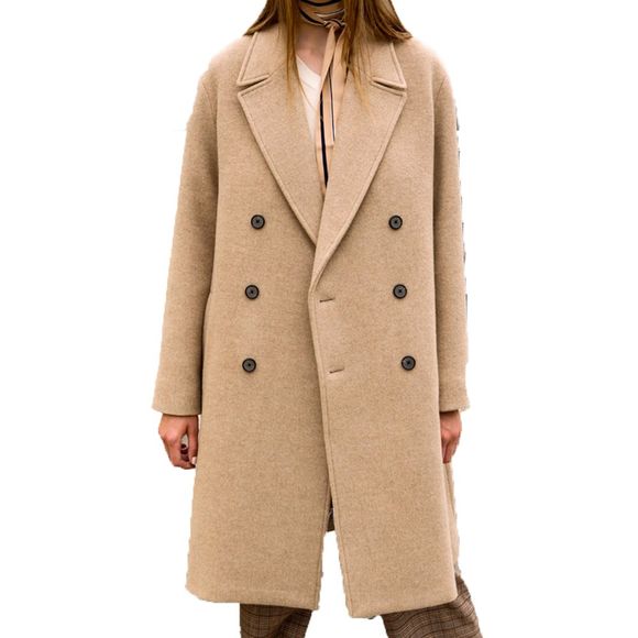 HAODUOYI Manteau long pour femmes, modèle de base, brun - Marron Camel 2XL