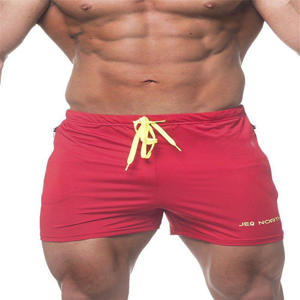 17 Off 2021 Mens Solidcolor Gym Shorts Compression Short In Red Dresslily 