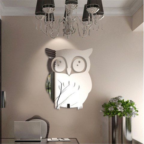 41 Off 2019 Owl Mirror Modeling Wall Sticker With Its Back Glue Owl Mirror Modeling Wall Sticker With Its Back Glue Can Be Removed Silver